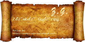 Zámbó György névjegykártya