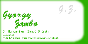 gyorgy zambo business card